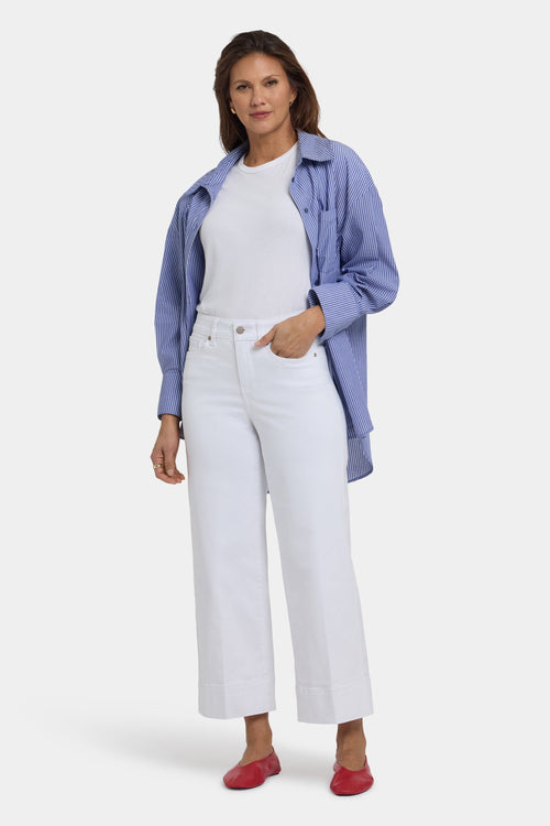 Teresa Wide Leg Ankle Jeans - Optic White