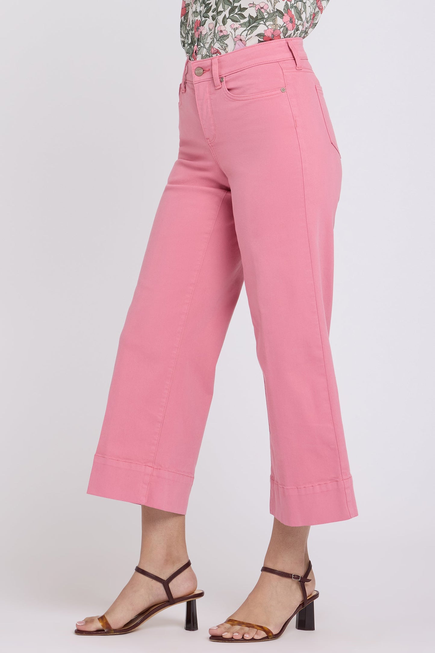 Teresa Wide Leg Ankle Jeans - Desert Rose