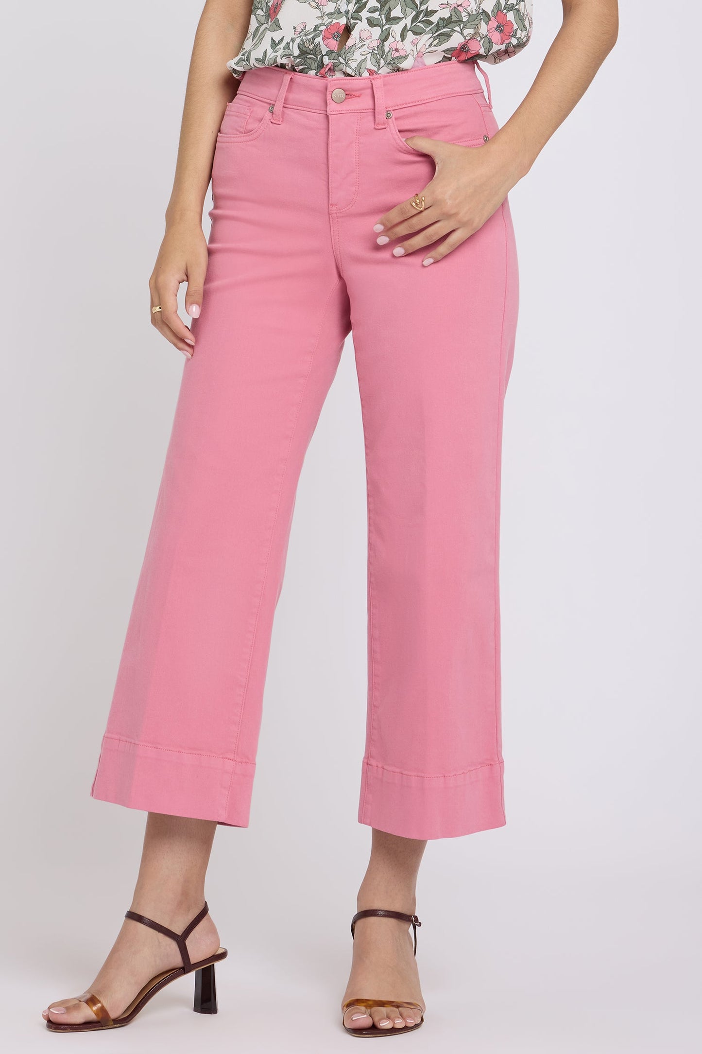 Teresa Wide Leg Ankle Jeans - Desert Rose