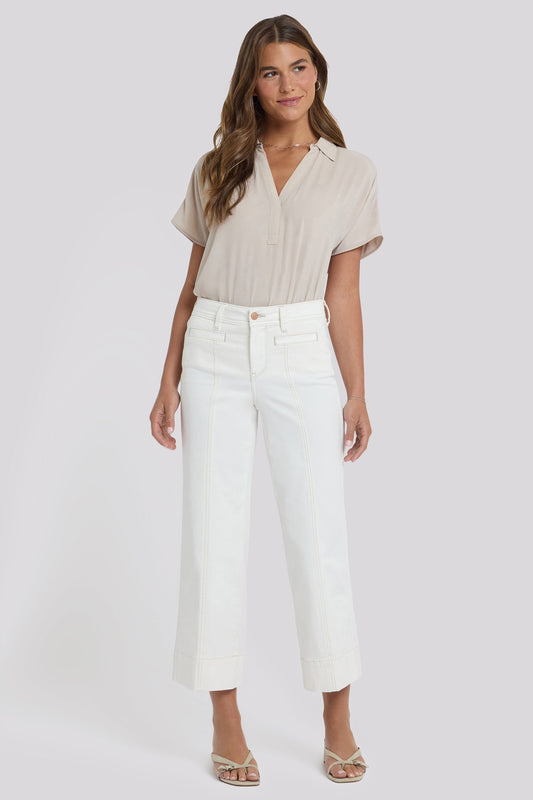 Teresa Wide Leg Ankle Jeans - Vintage White