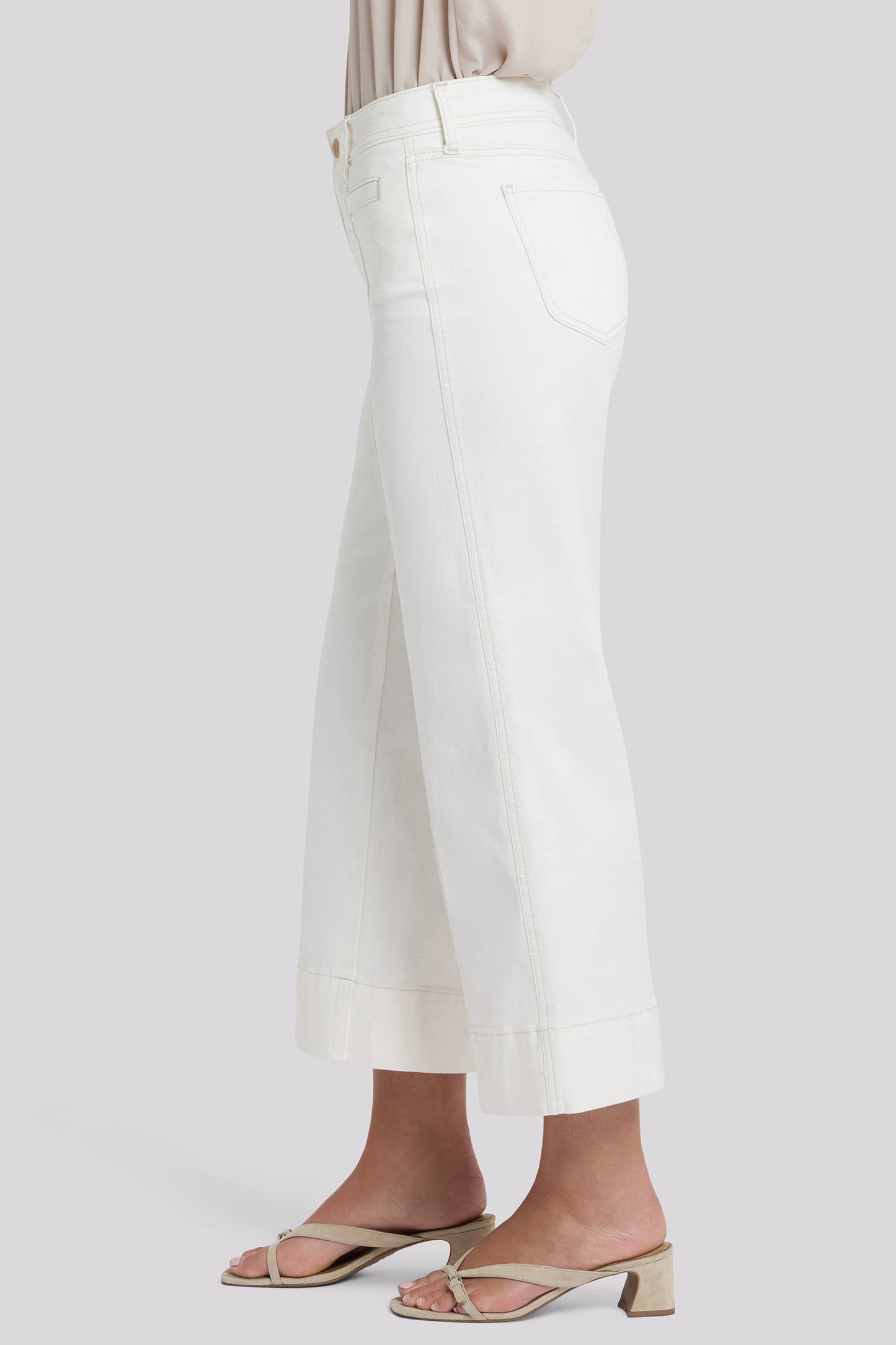 Teresa Wide Leg Ankle Jeans - Vintage White