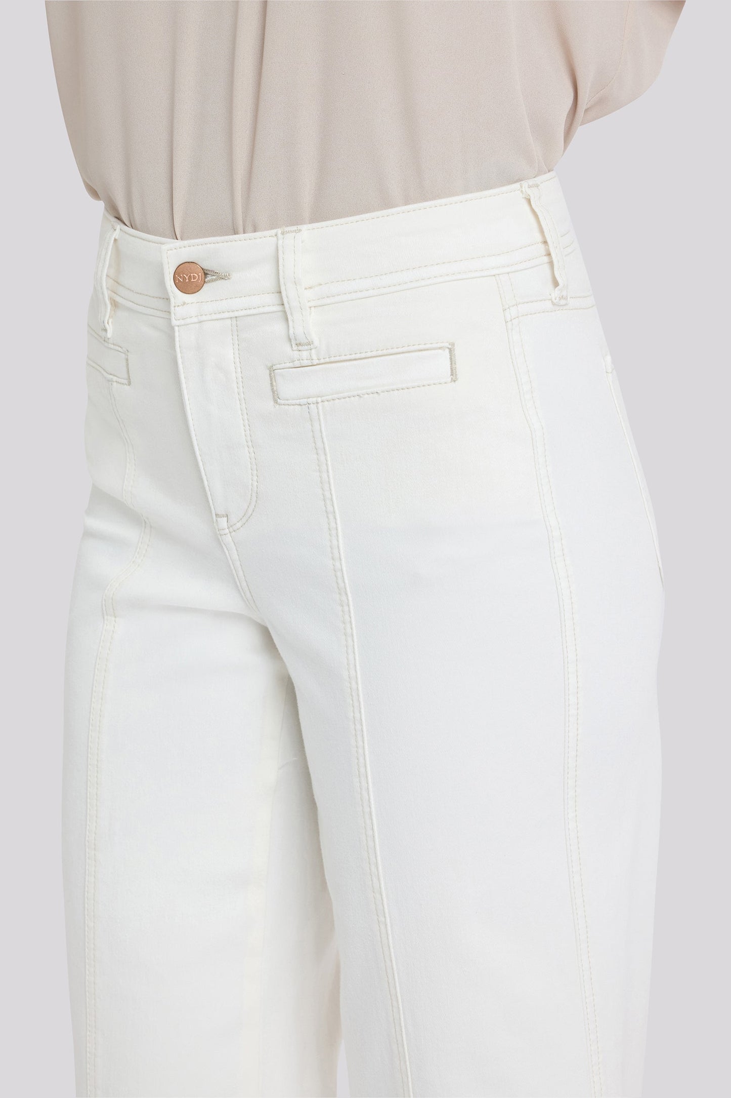 Teresa Wide Leg Ankle Jeans - Vintage White