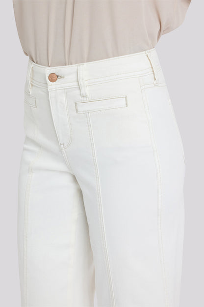 Teresa Wide Leg Ankle Jeans - Vintage White