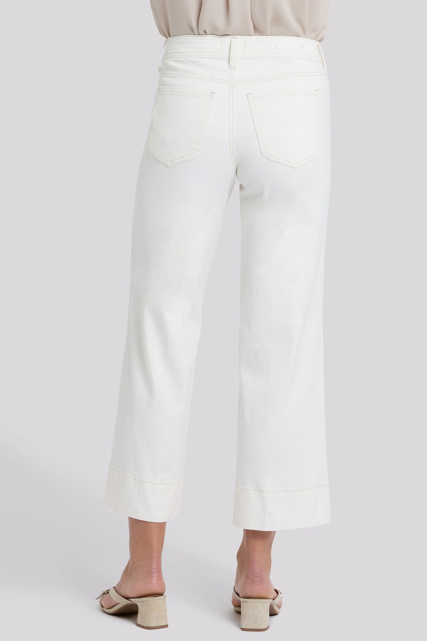 Teresa Wide Leg Ankle Jeans - Vintage White