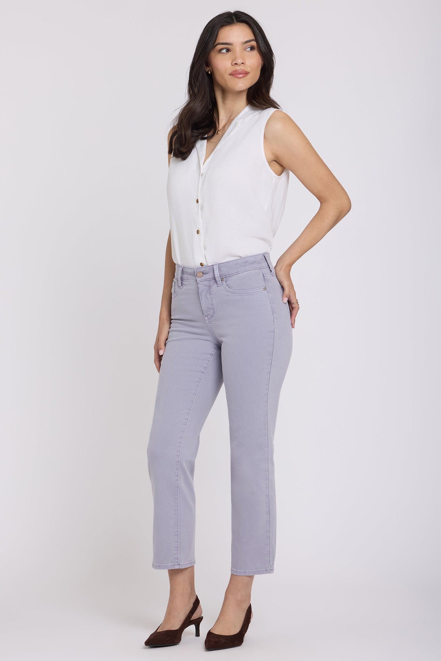 Marilyn Straight Ankle Jeans - Vintage Lavender