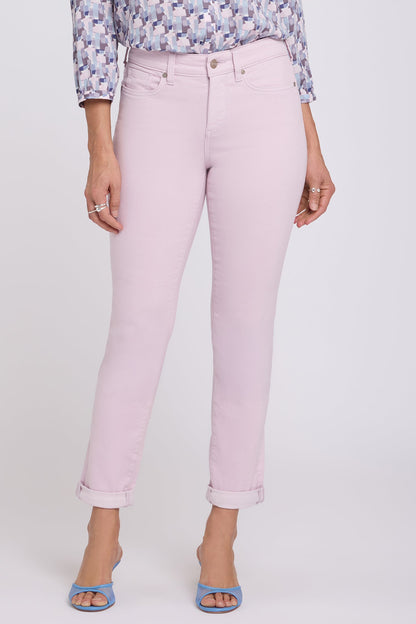 Sheri Slim Straight Ankle Jeans - Light Lilac