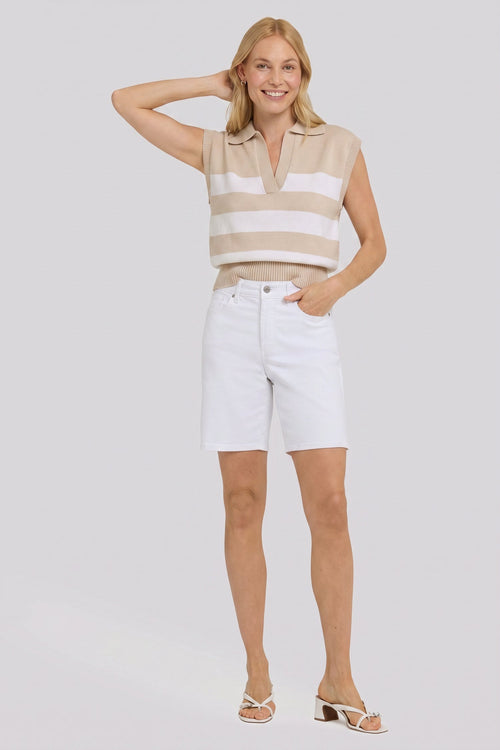 Erin Relaxed Denim Shorts - Optic White