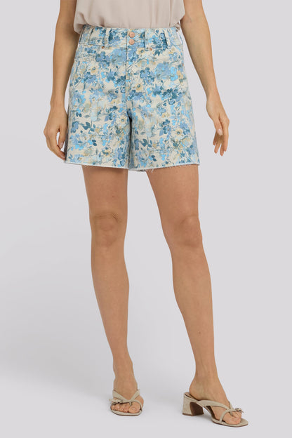 Berkyn Relaxed Denim Shorts - Blue Blooms