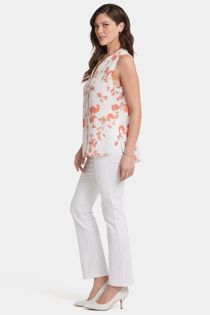 Sleeveless Pintuck Blouse  - Aurora