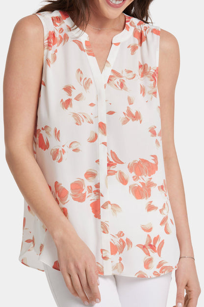 Sleeveless Pintuck Blouse  - Aurora