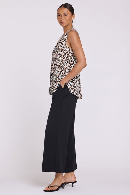 Sleeveless Pintuck Blouse - Geo Gala