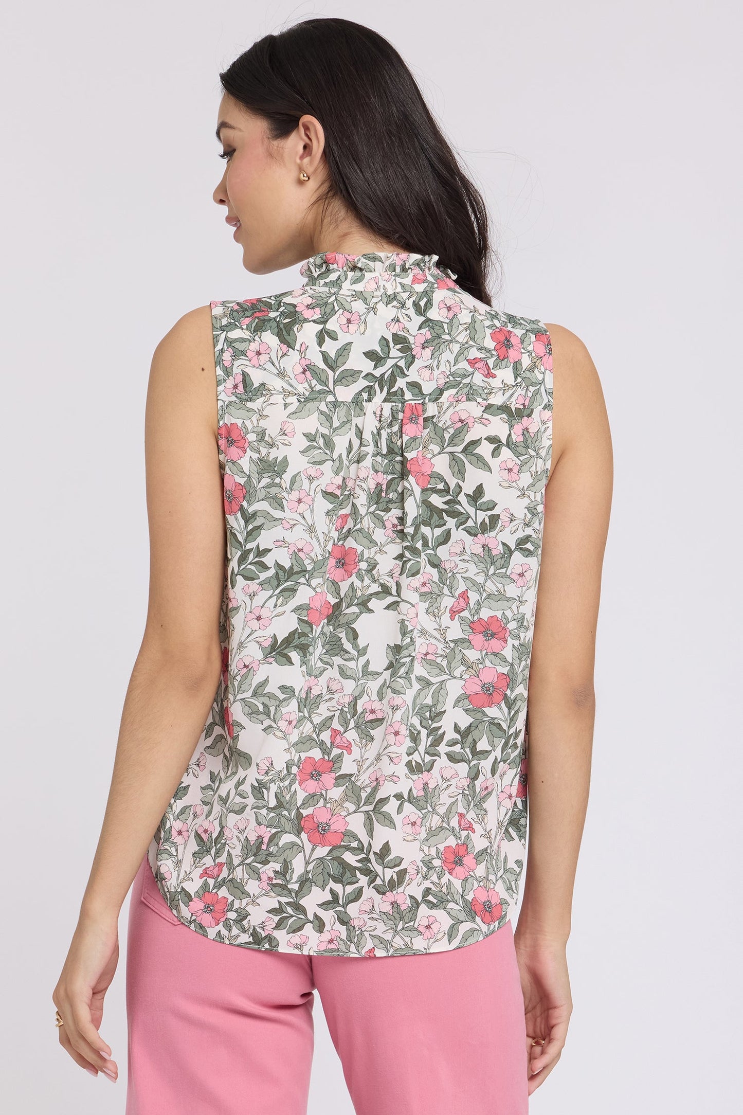 Sleeveless Ruffle Neck Blouse - Primrose Garden