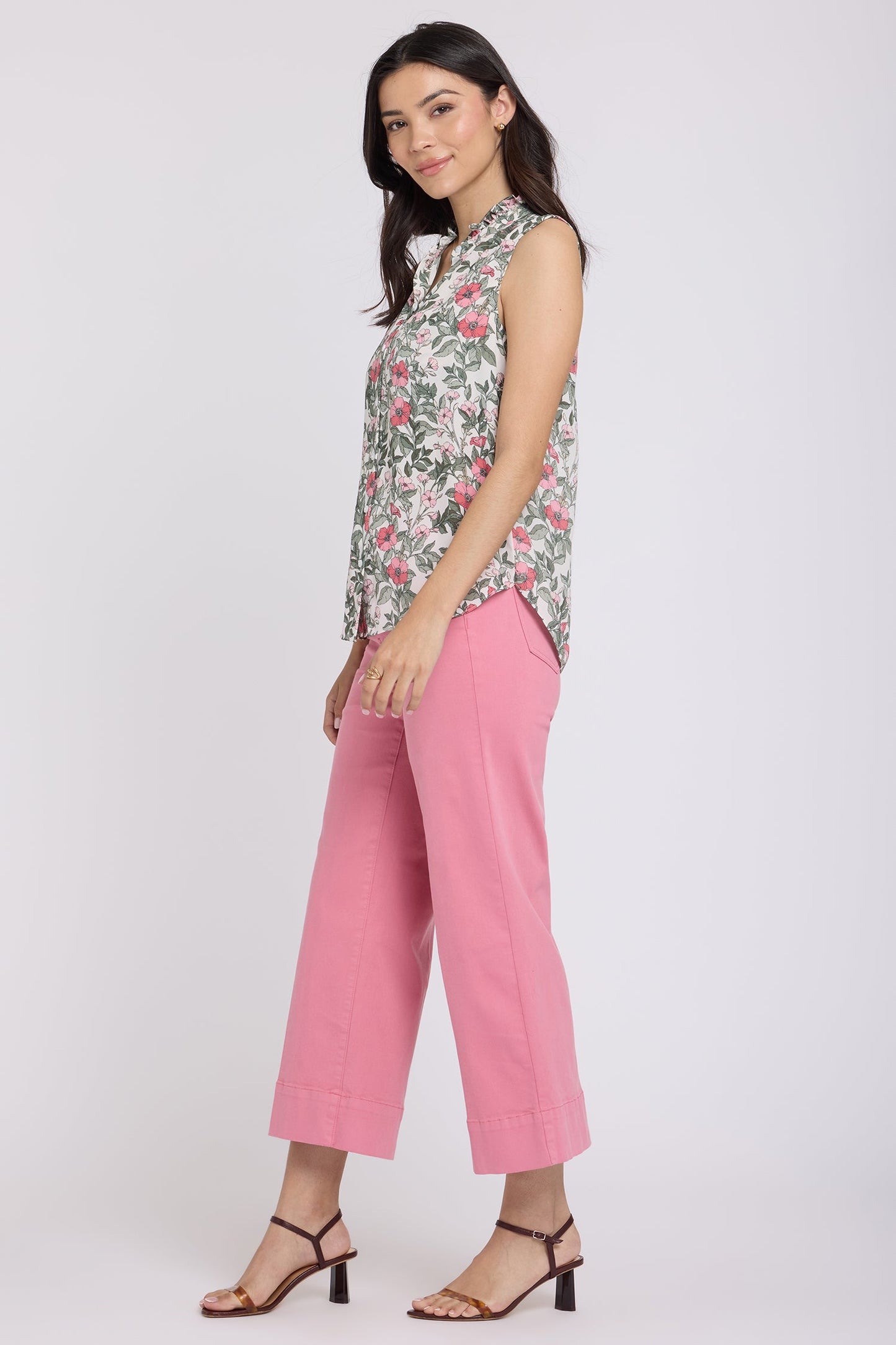 Sleeveless Ruffle Neck Blouse - Primrose Garden