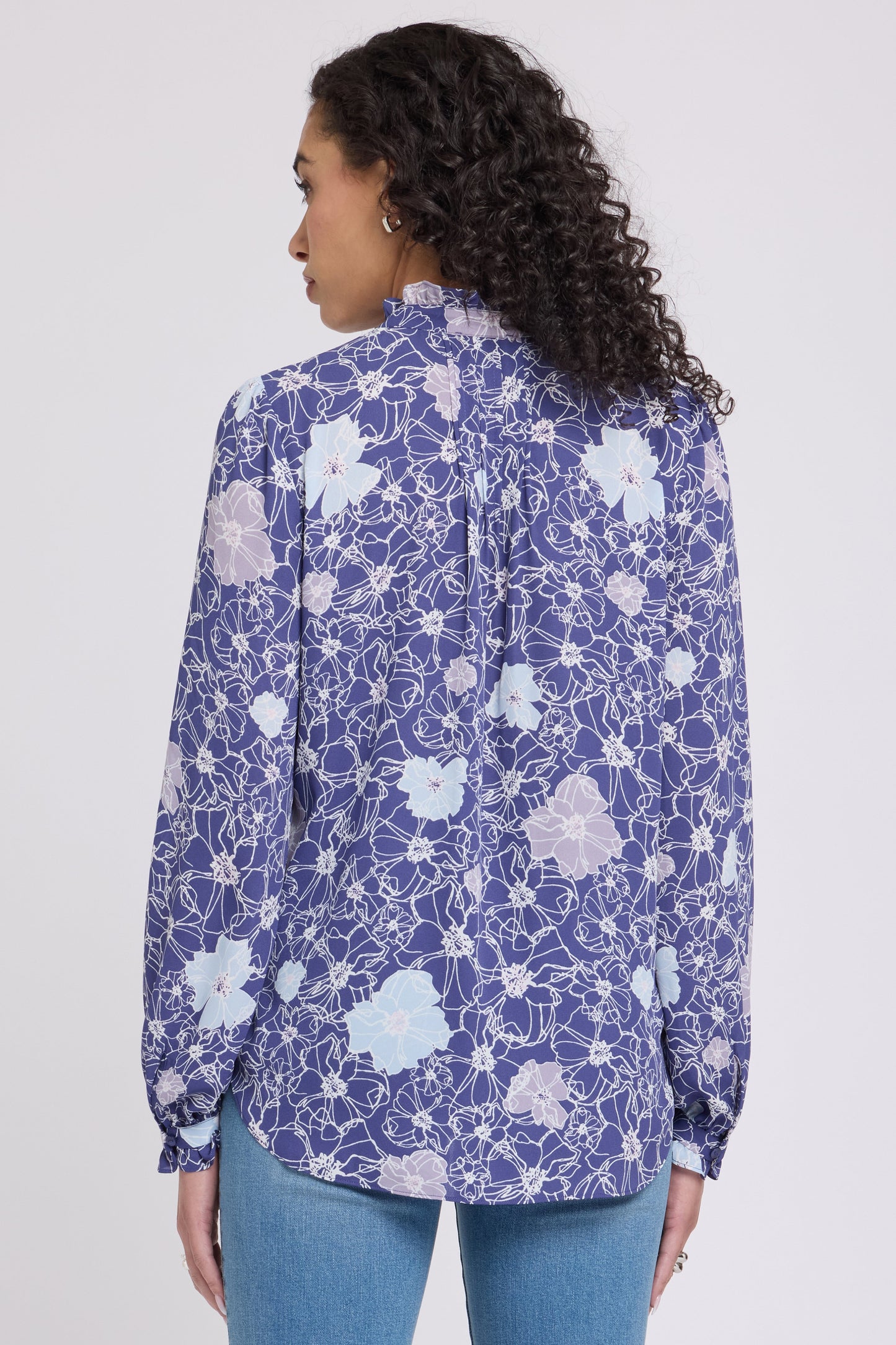 Pleated Front Tunic - Poppies at Dusk