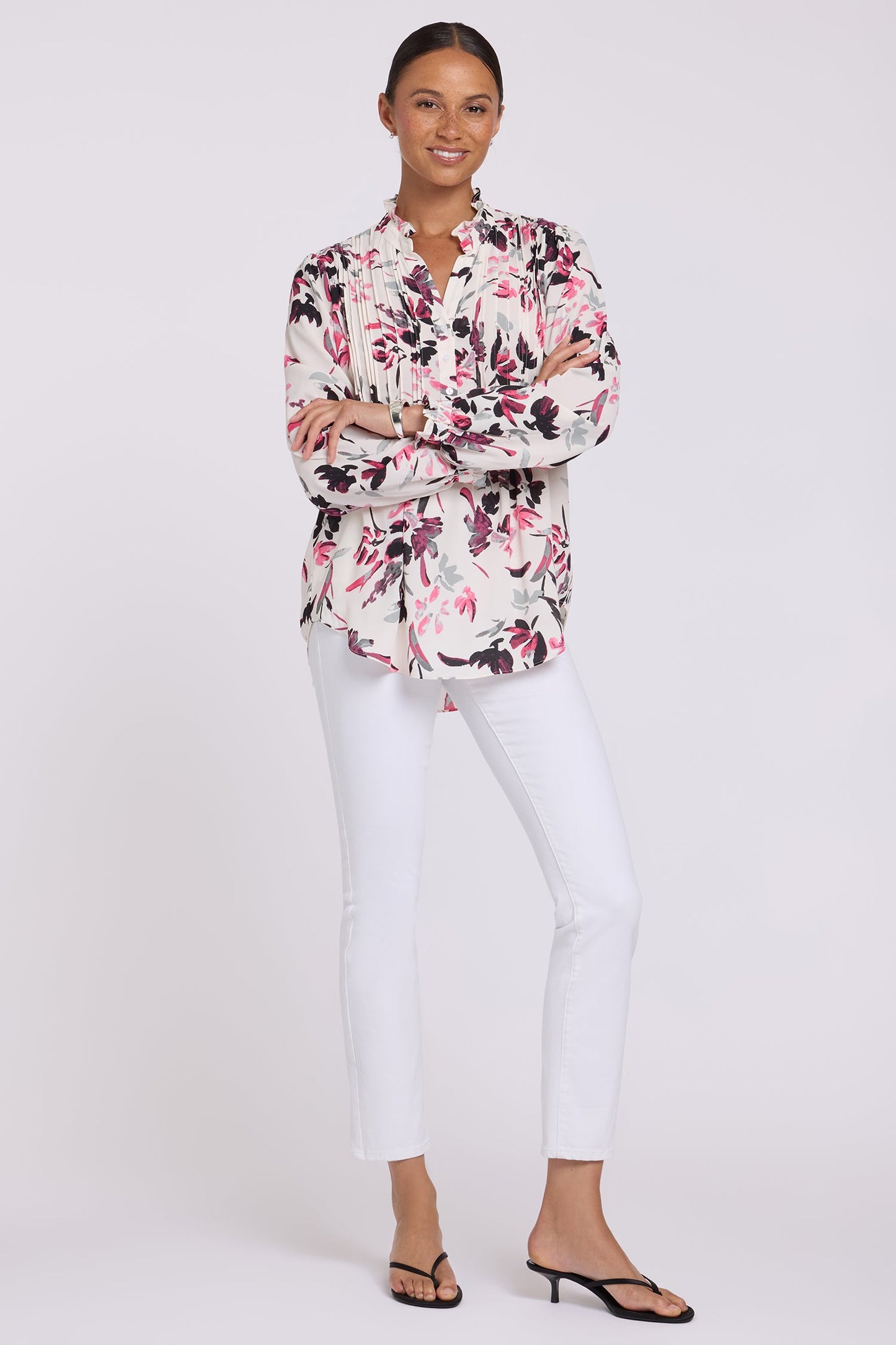 Pleated Front Tunic - Starlight Garden