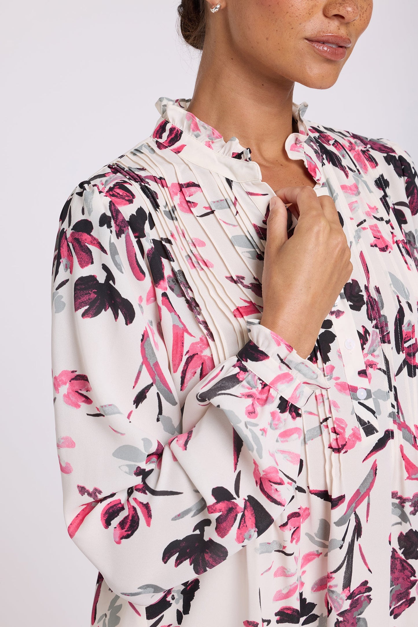 Pleated Front Tunic - Starlight Garden