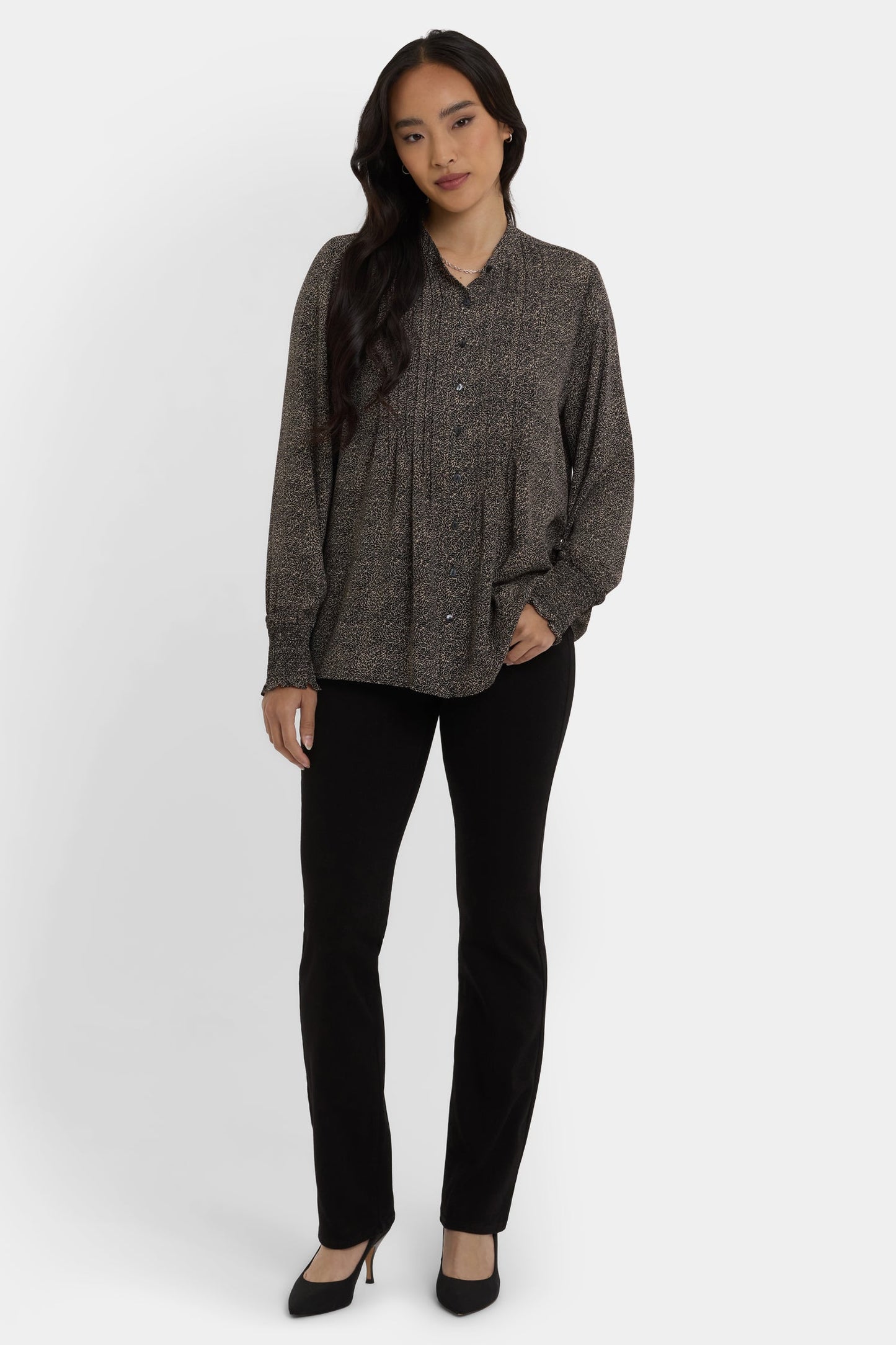 Pleated Peasant Blouse - Meadowlark