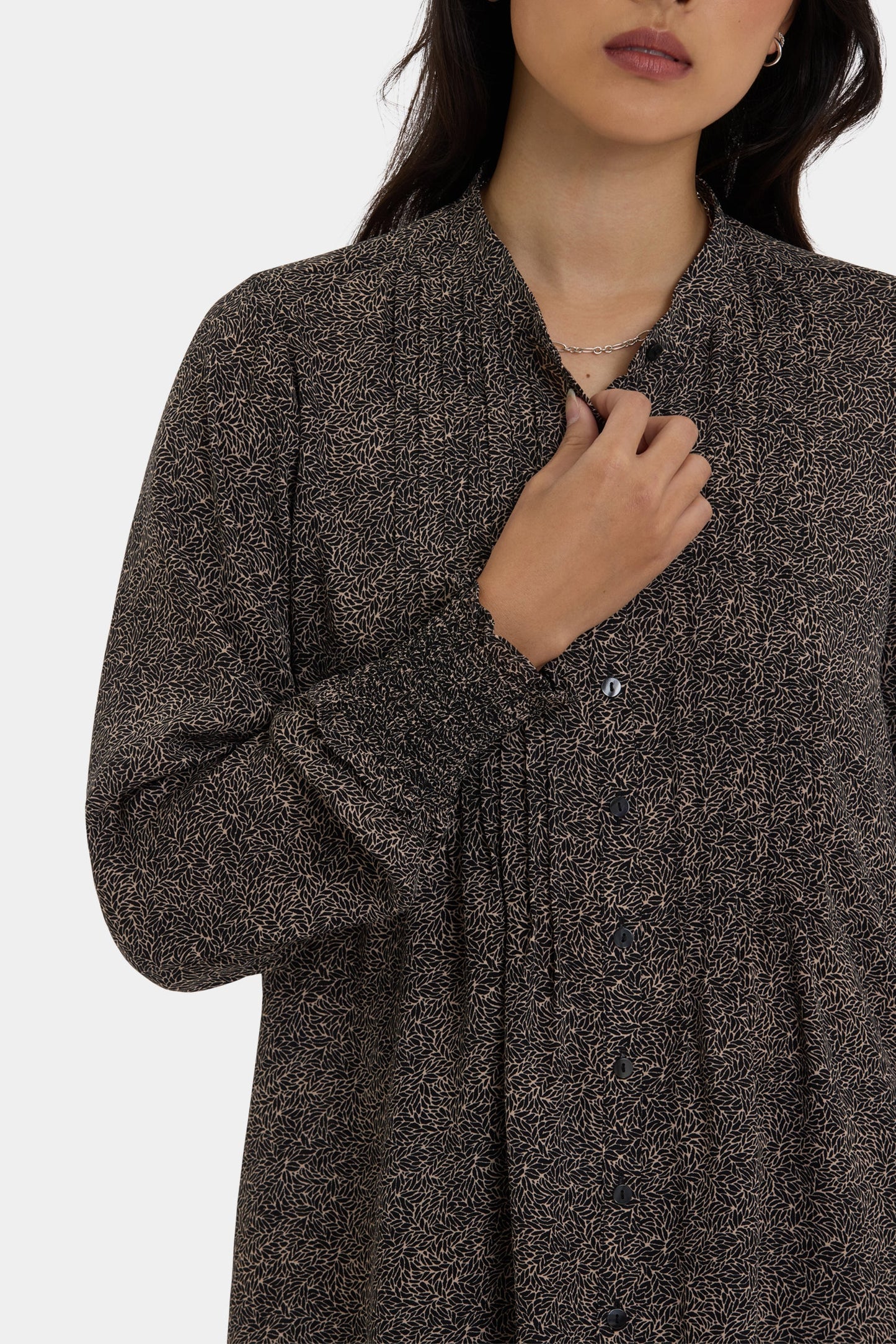 Pleated Peasant Blouse - Meadowlark