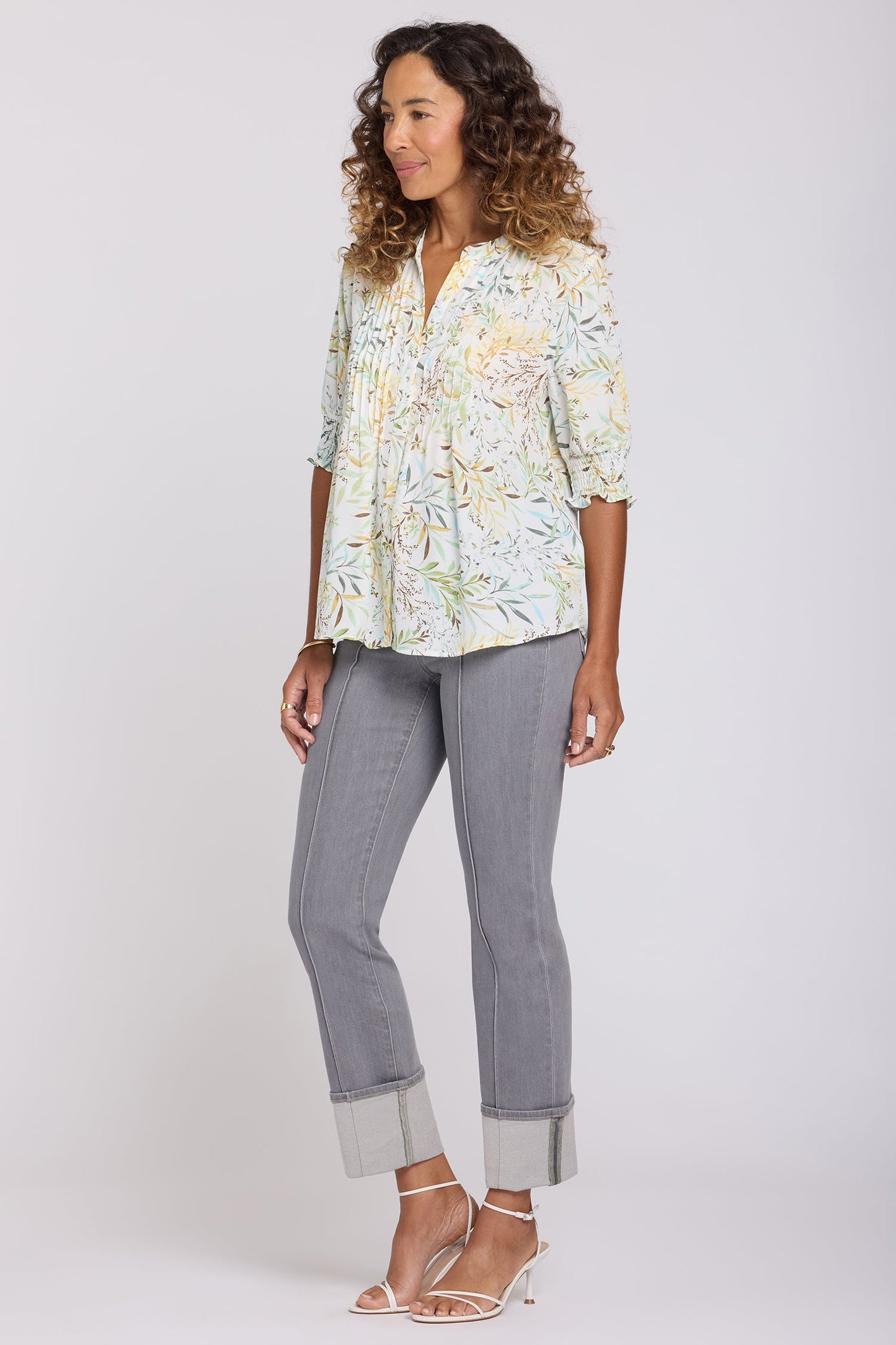 Pleated Short Sleeved Blouse - Chateau Jardin