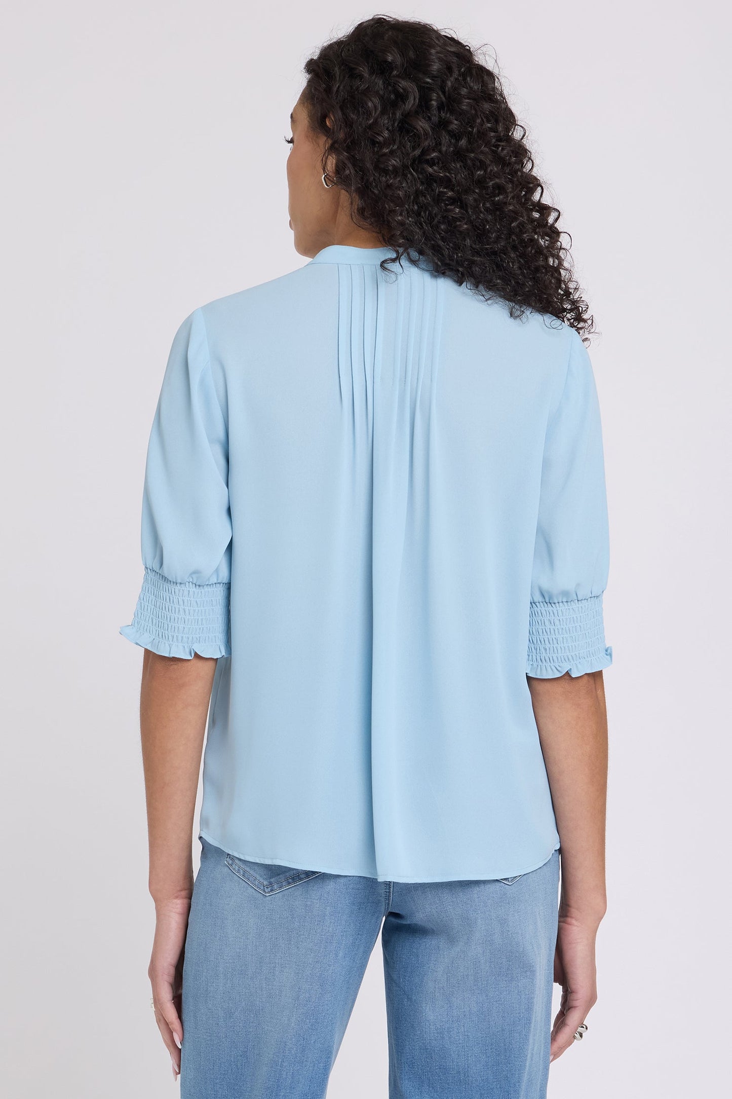 Pleated Short Sleeved Blouse - Starlight