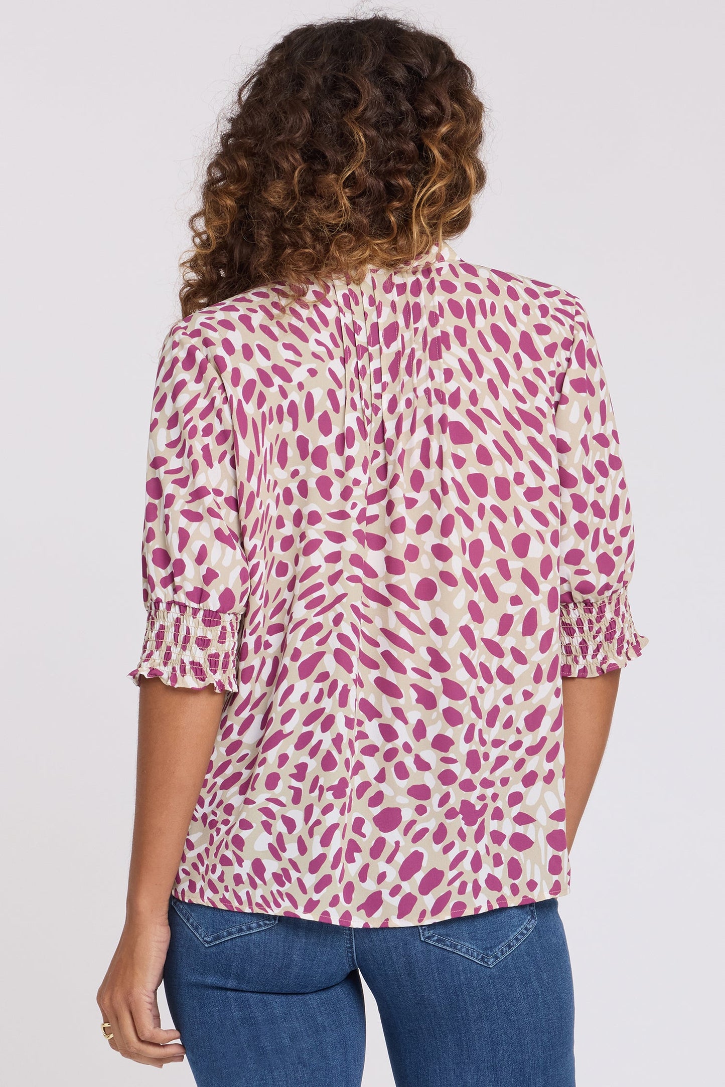 Pleated Short Sleeved Blouse - Sandcastles