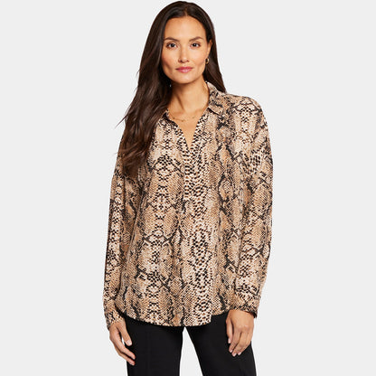 Becky Blouse - Victorian Python Pink Taupe