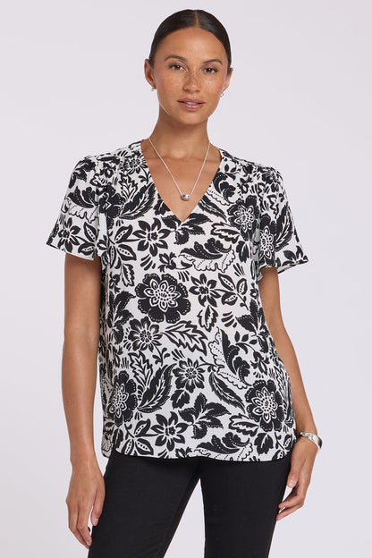 Pleated Flutter Sleeved Blouse - Palm Royale