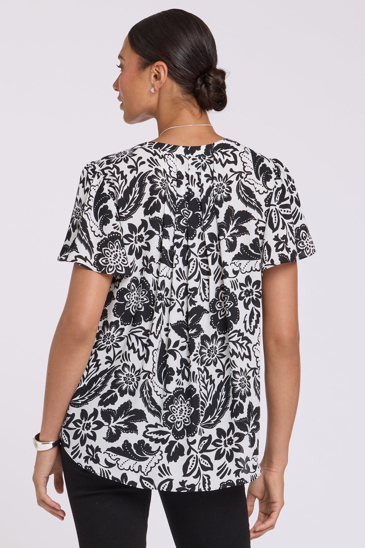 Pleated Flutter Sleeved Blouse - Palm Royale