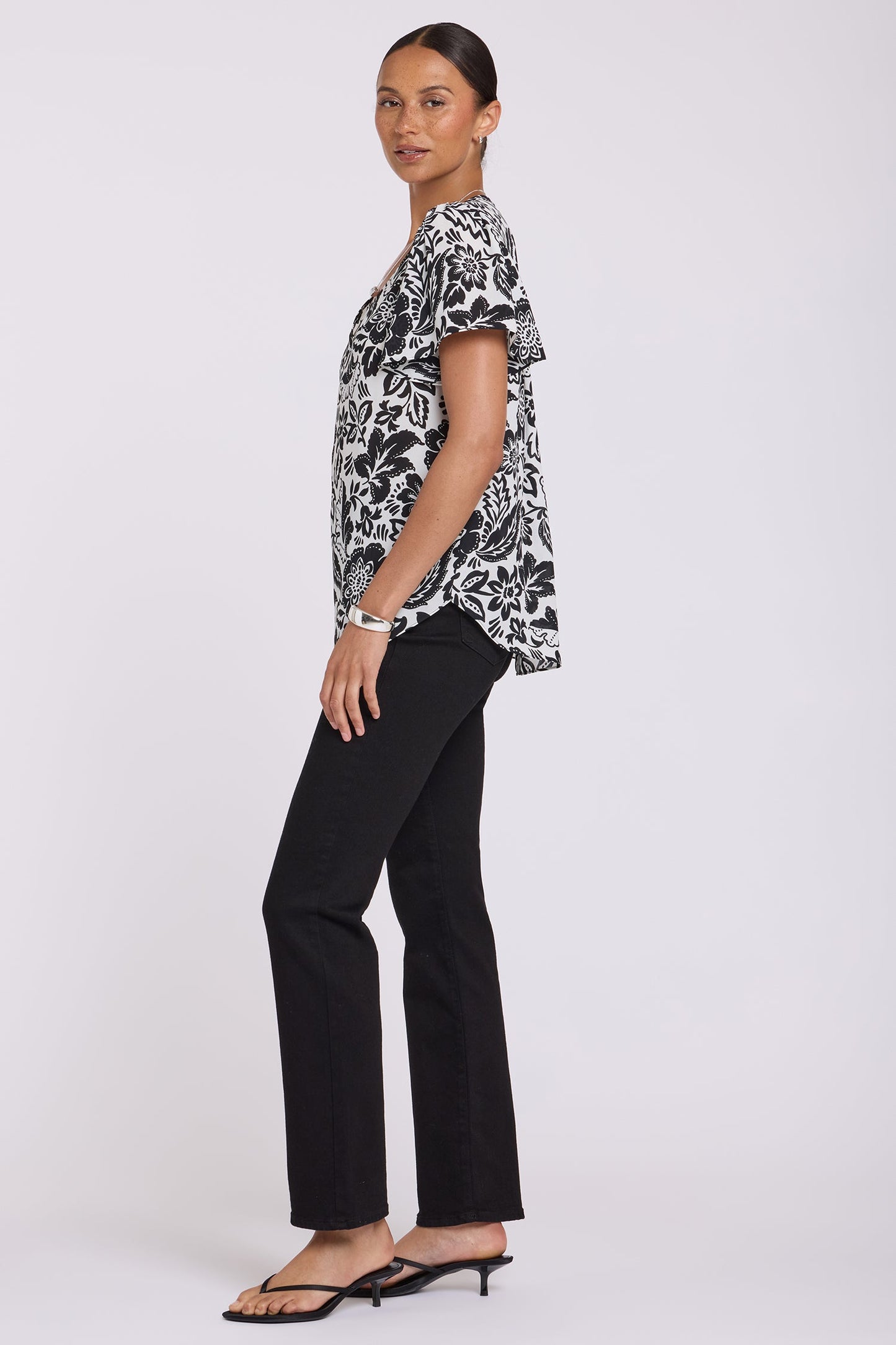 Pleated Flutter Sleeved Blouse - Palm Royale