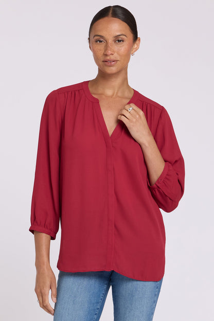 Pintuck Blouse - Beaujolais