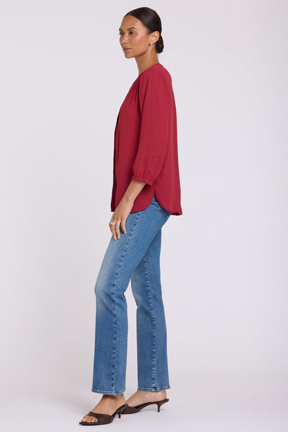Pintuck Blouse - Beaujolais