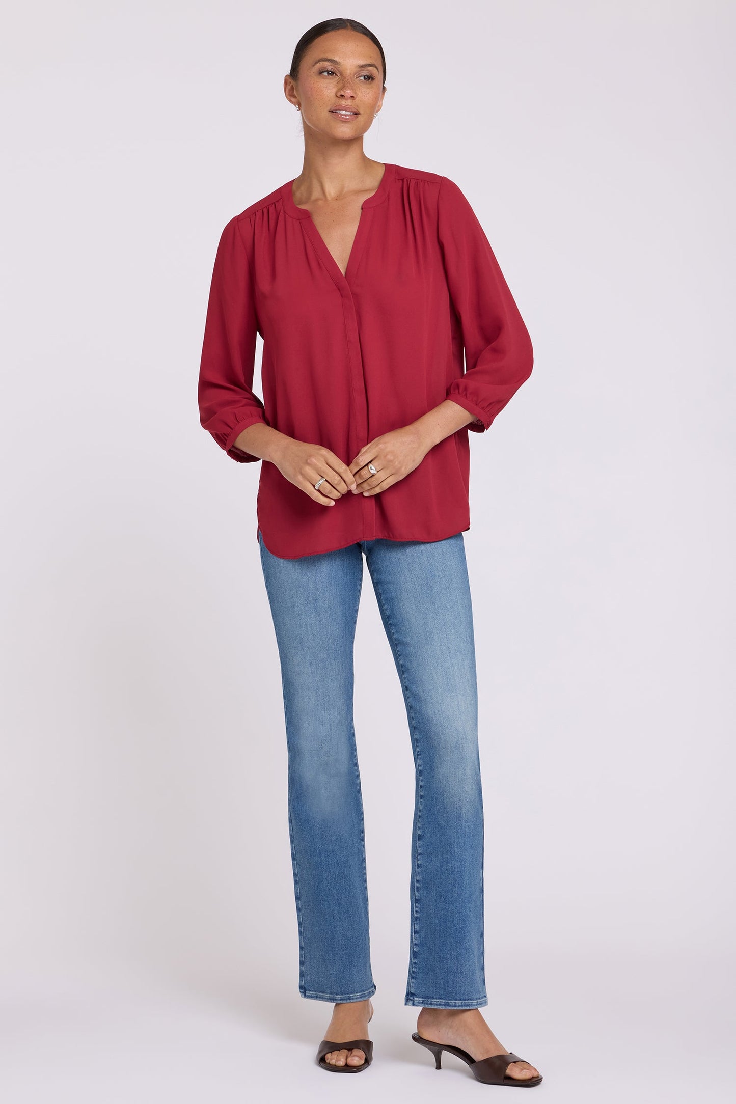 Pintuck Blouse - Beaujolais