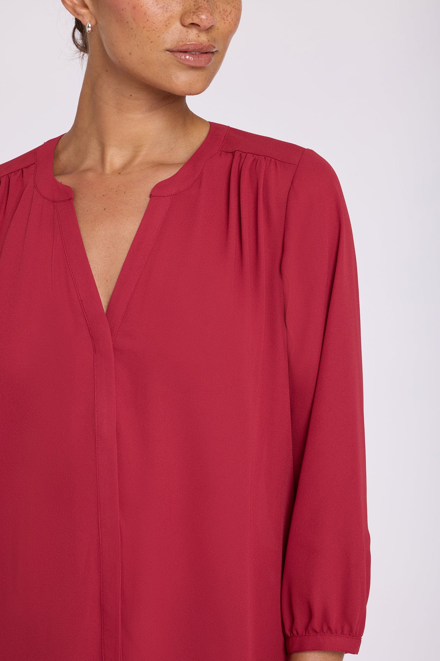 Pintuck Blouse - Beaujolais
