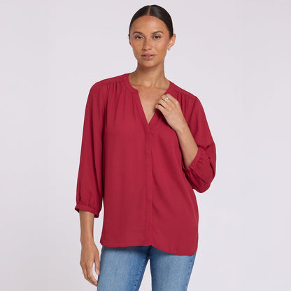 Pintuck Blouse - Beaujolais