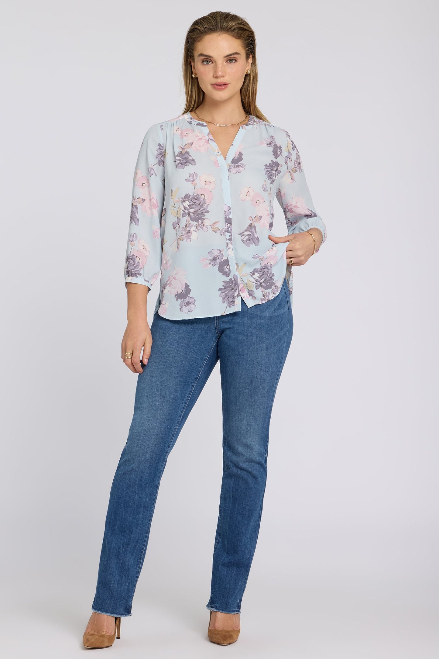 Pintuck Blouse - Graceful Blossom