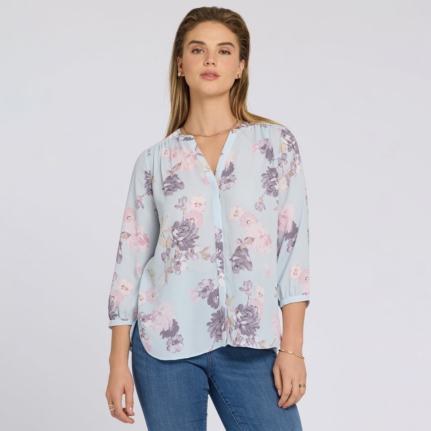 Pintuck Blouse - Graceful Blossom