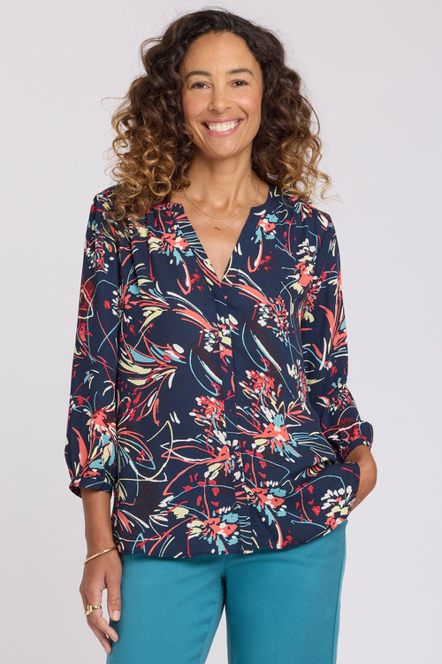Pintuck Blouse - Blooming Potpourri