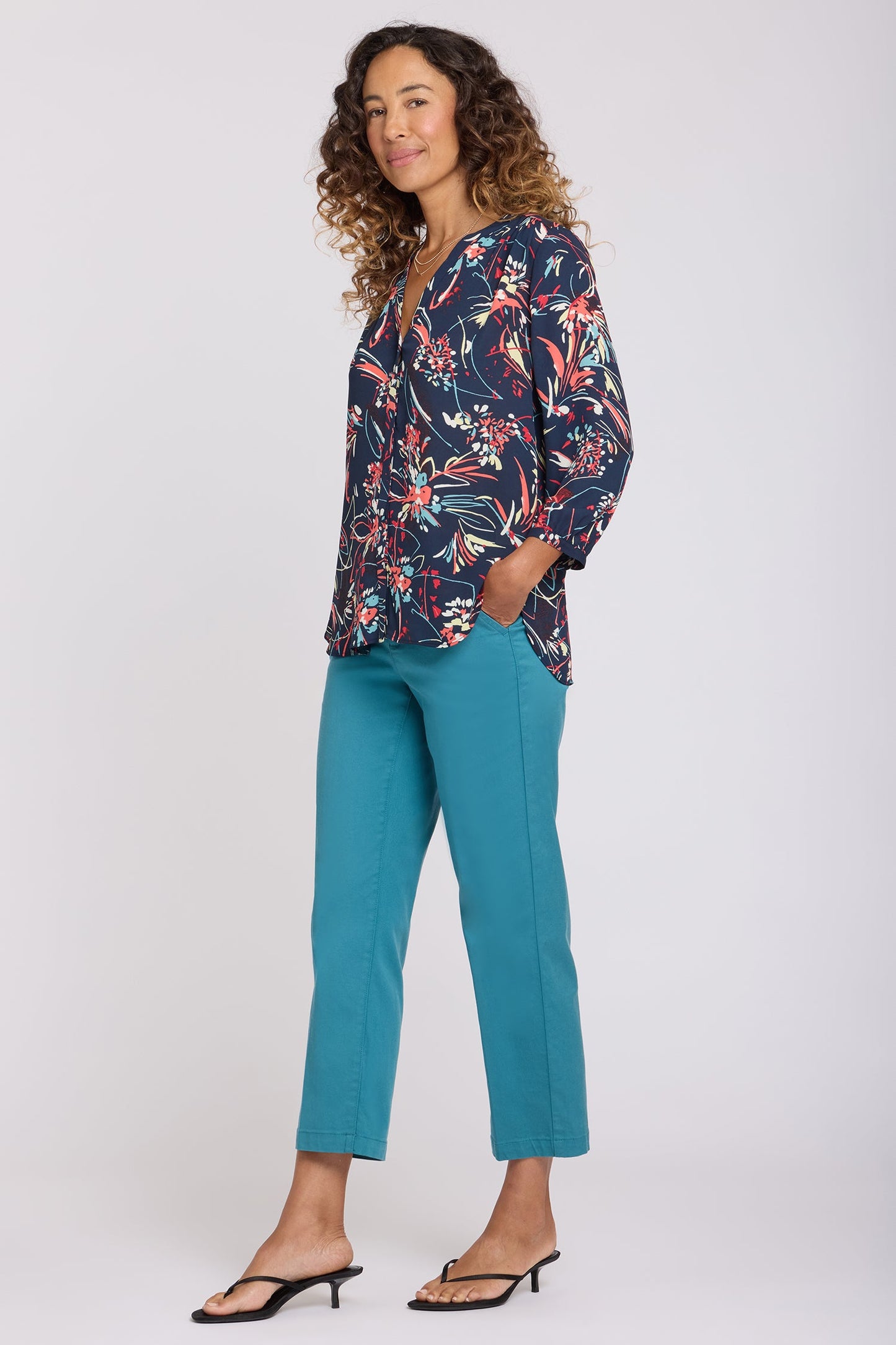 Pintuck Blouse - Blooming Potpourri