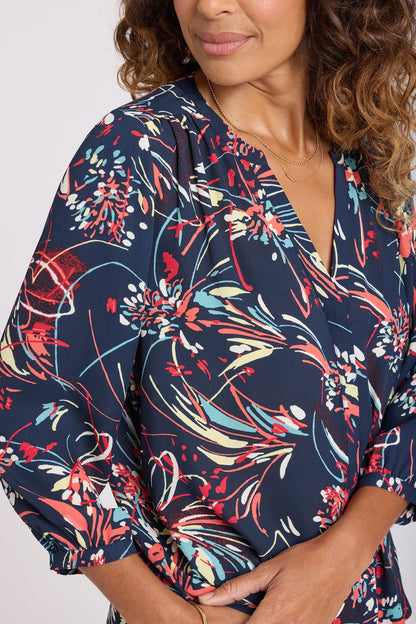 Pintuck Blouse - Blooming Potpourri