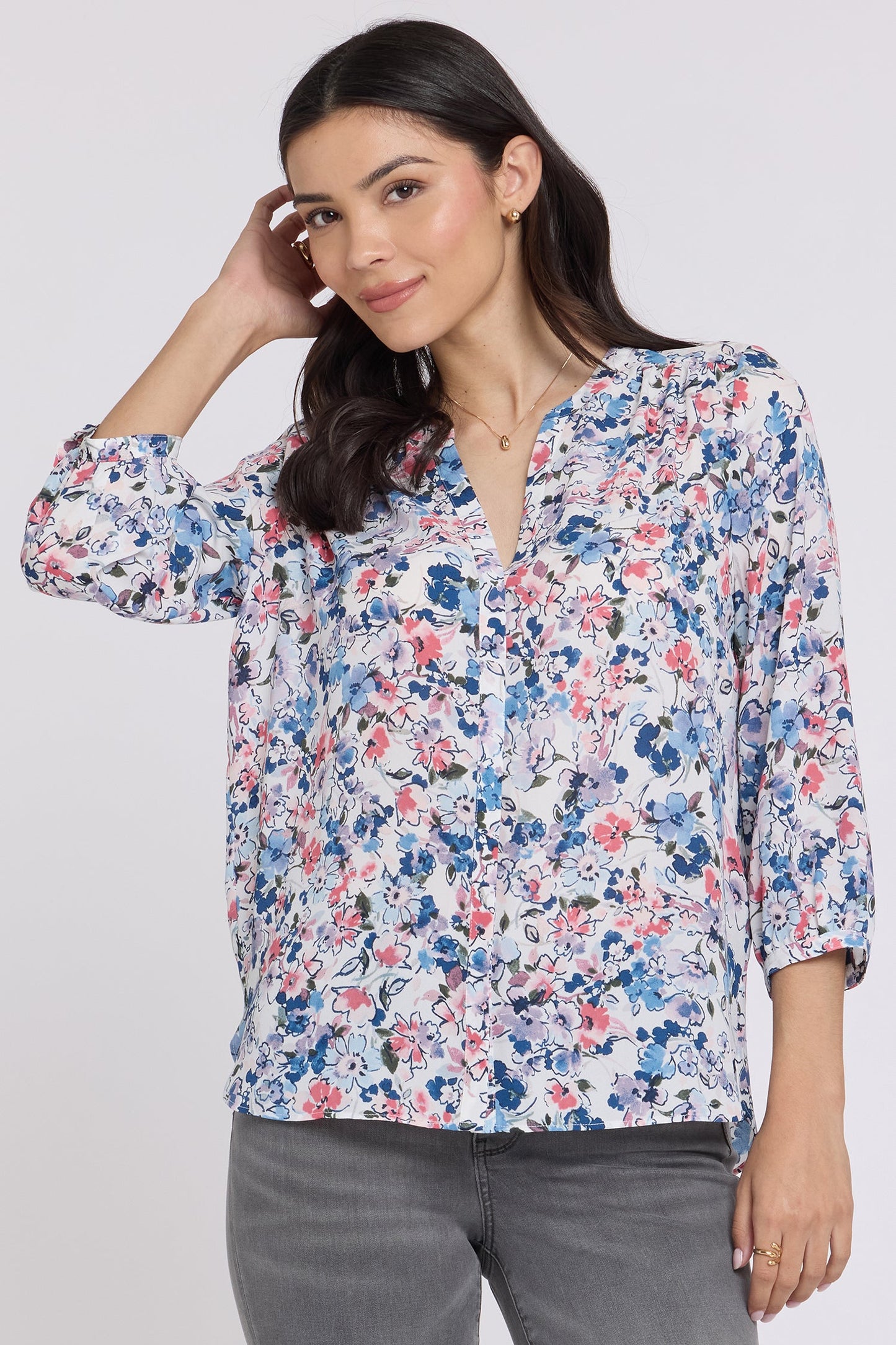 Pintuck Blouse - Desert Blooms