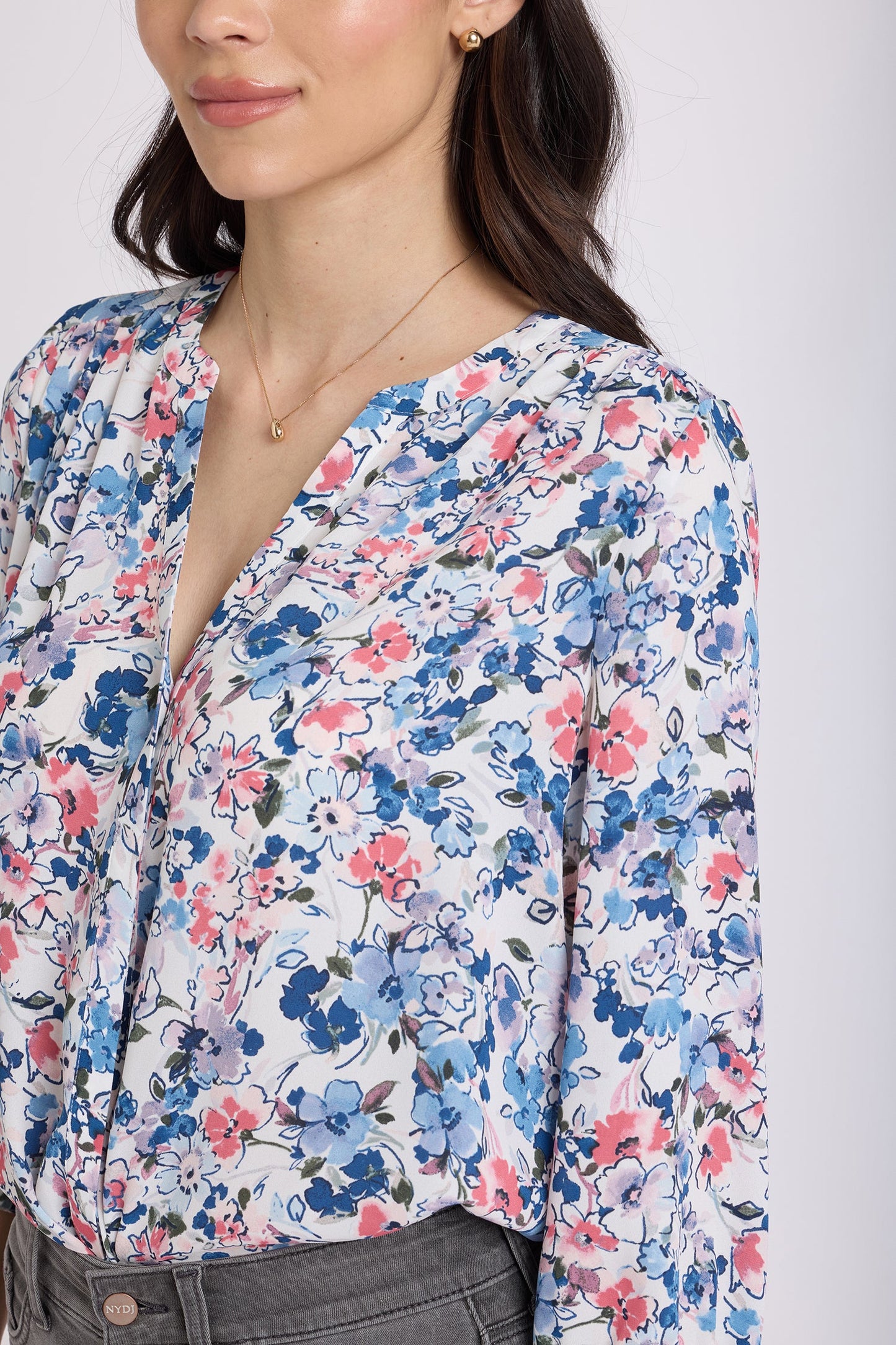Pintuck Blouse - Desert Blooms