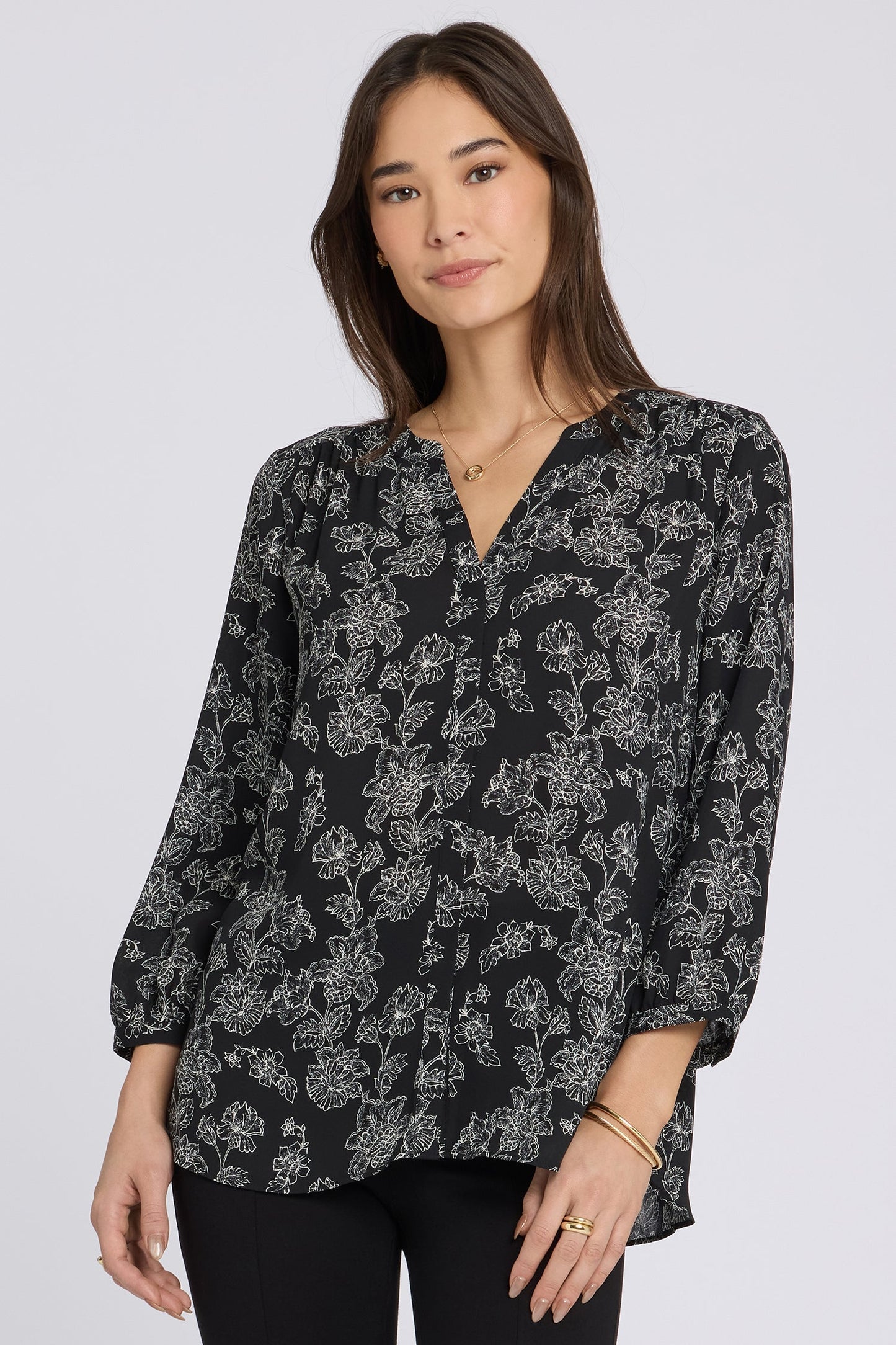 Pintuck Blouse - Floralesque