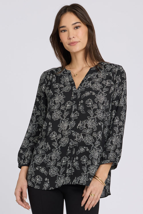 Pintuck Blouse - Floralesque
