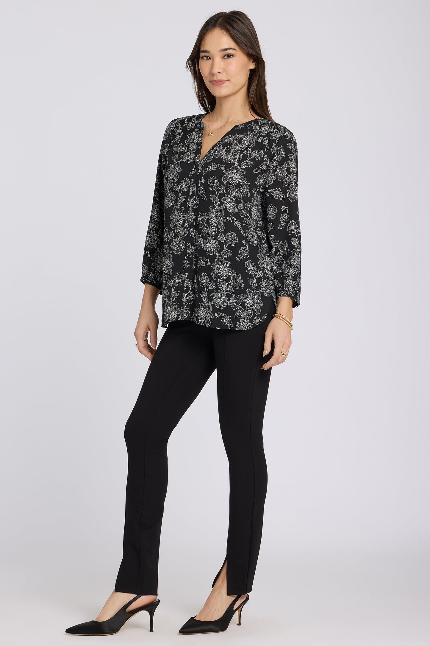 Pintuck Blouse - Floralesque