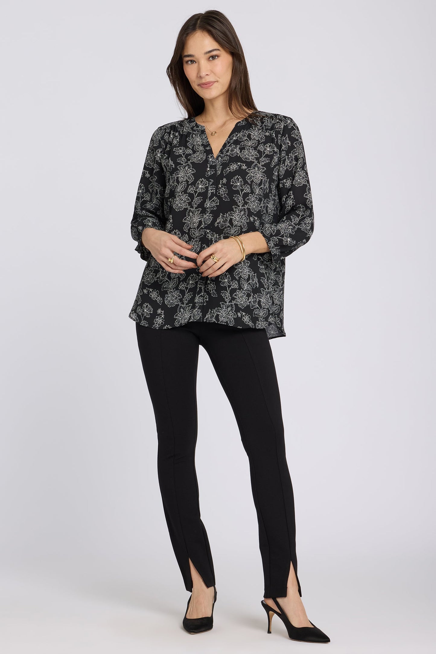 Pintuck Blouse - Floralesque