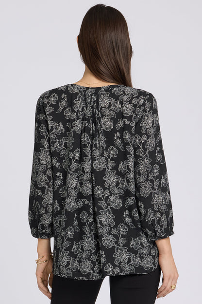 Pintuck Blouse - Floralesque