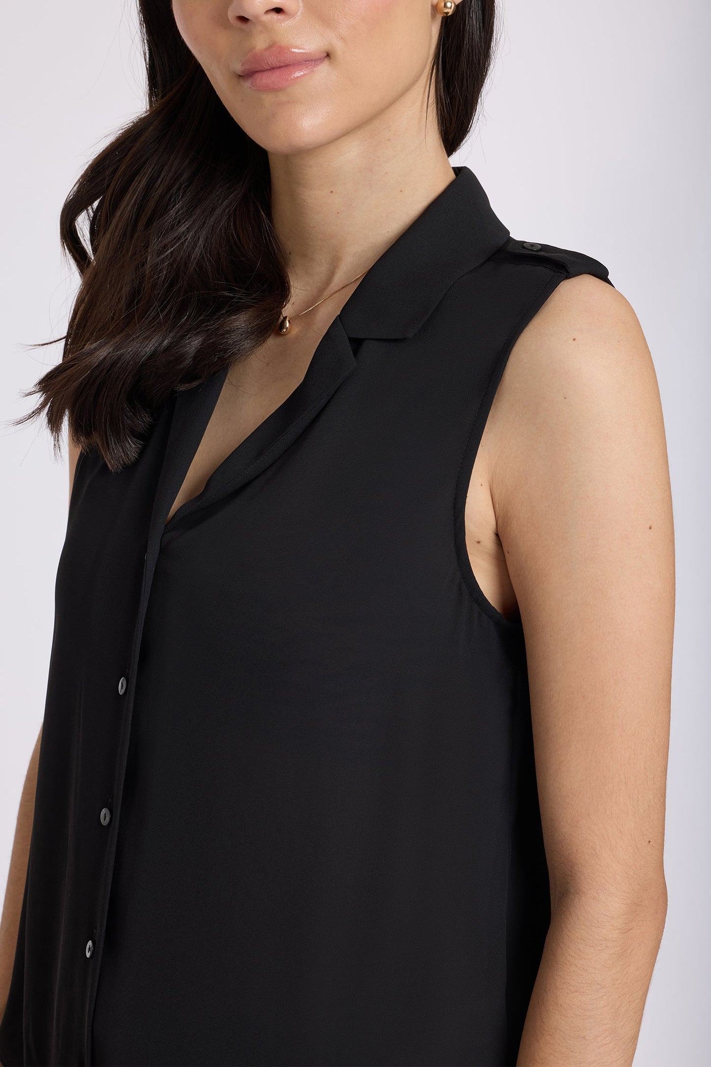 Gabrielle Sleeveless Blouse - Black