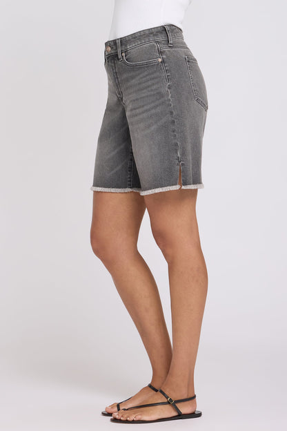 Naomi Relaxed A-Line Denim Shorts - Dusty Ash