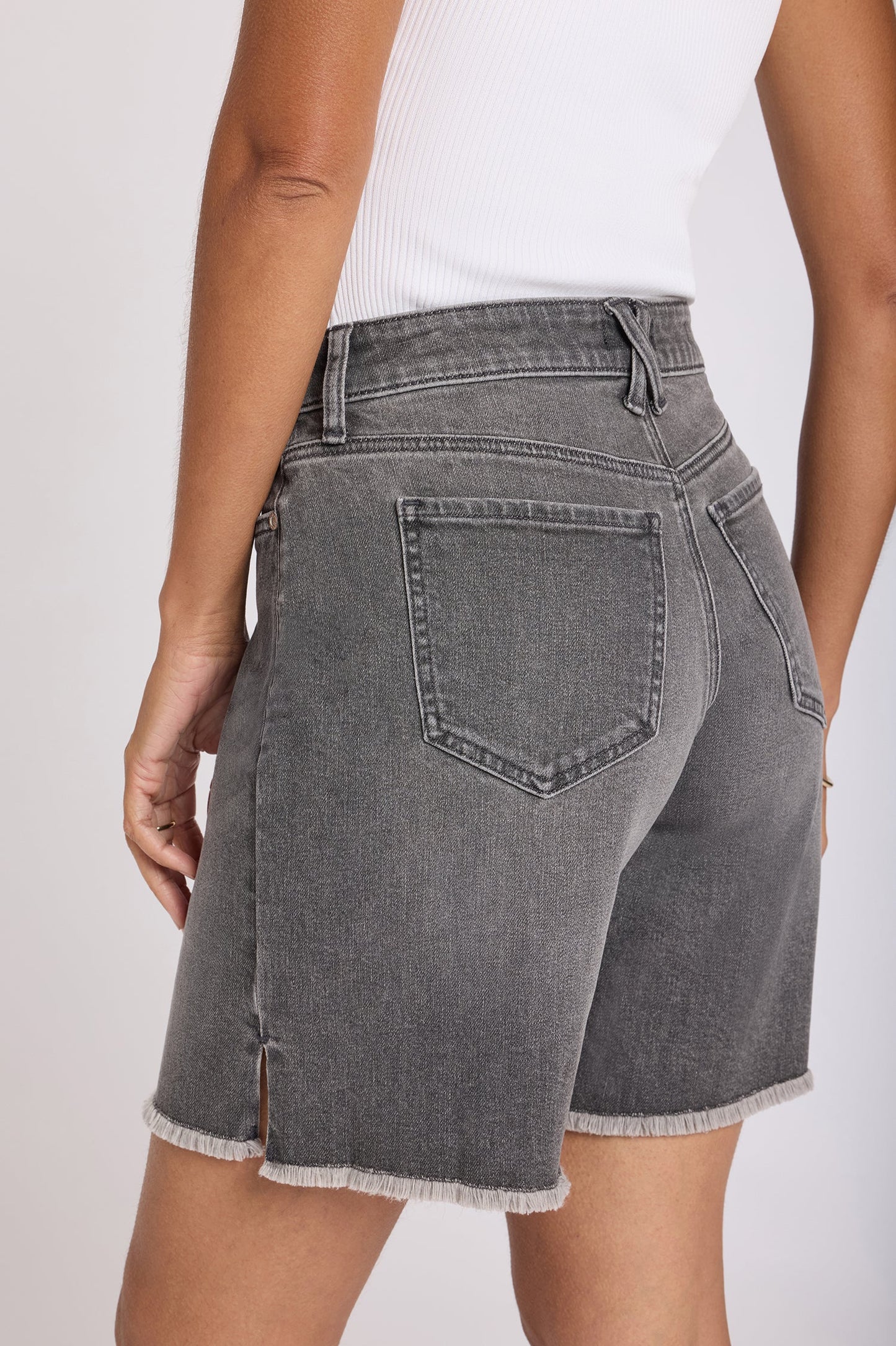 Naomi Relaxed A-Line Denim Shorts - Dusty Ash