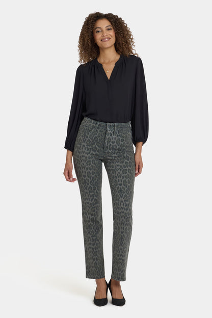 Marilyn Straight Jeans - Vine Leaf Leopard